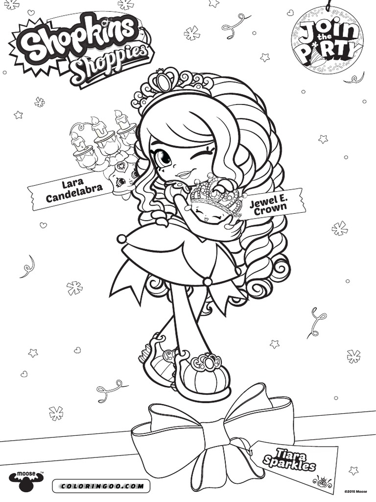 Shopkins shoppies coloring pages tiara sparkles pdf