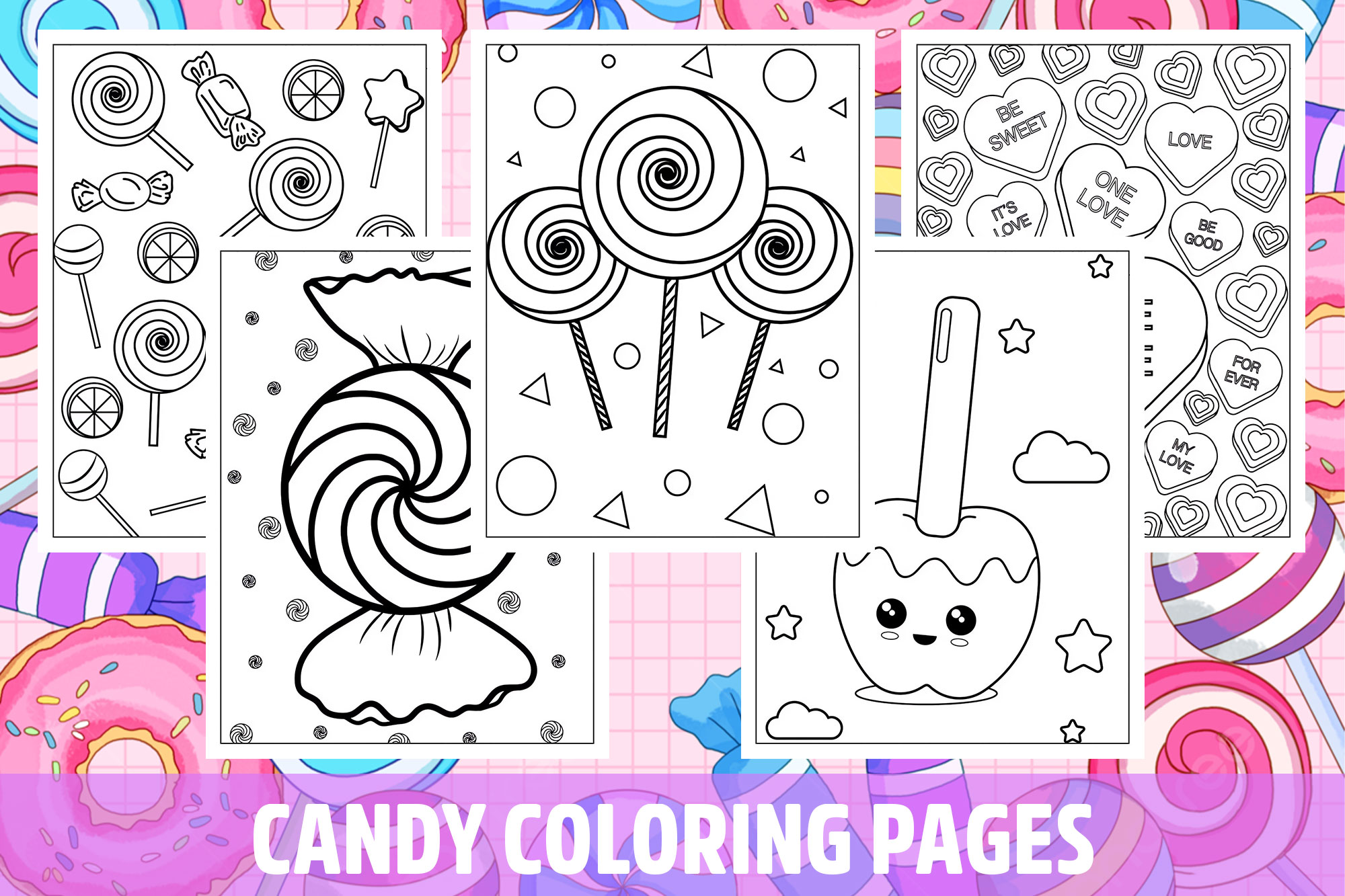 Candy coloring pages for kids girls boys teens birthday school activity made by teachers