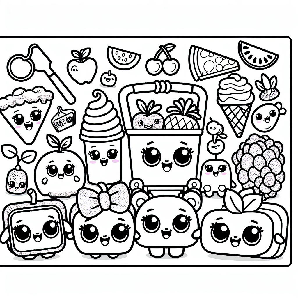 Shopkins coloring pages â custom paint by numbers