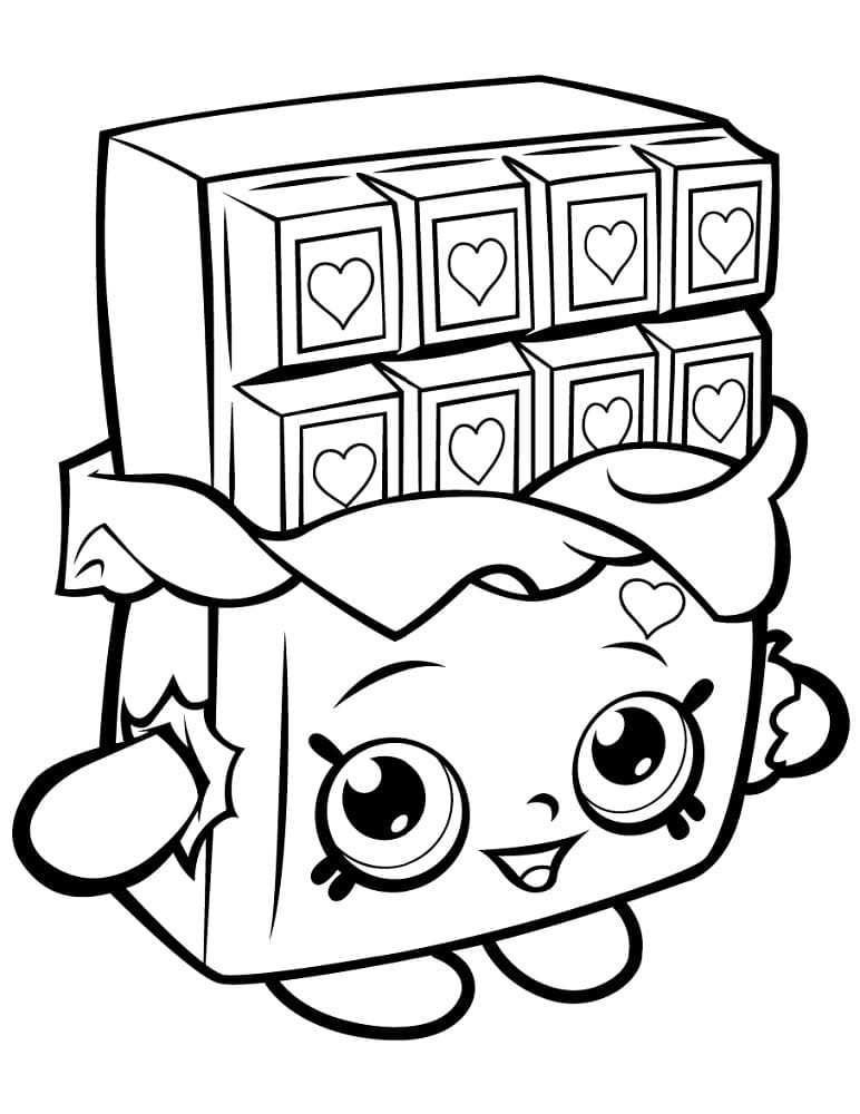 Chocolate cheeky shopkins coloring page