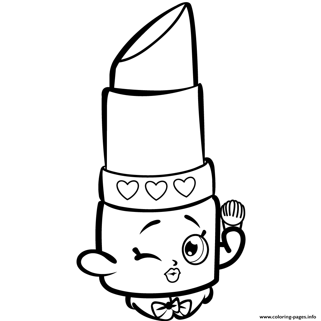 Beauty lippy lips shopkins season s coloring page printable