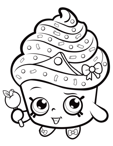 Cupcake queen shopkin coloring page free printable coloring pages