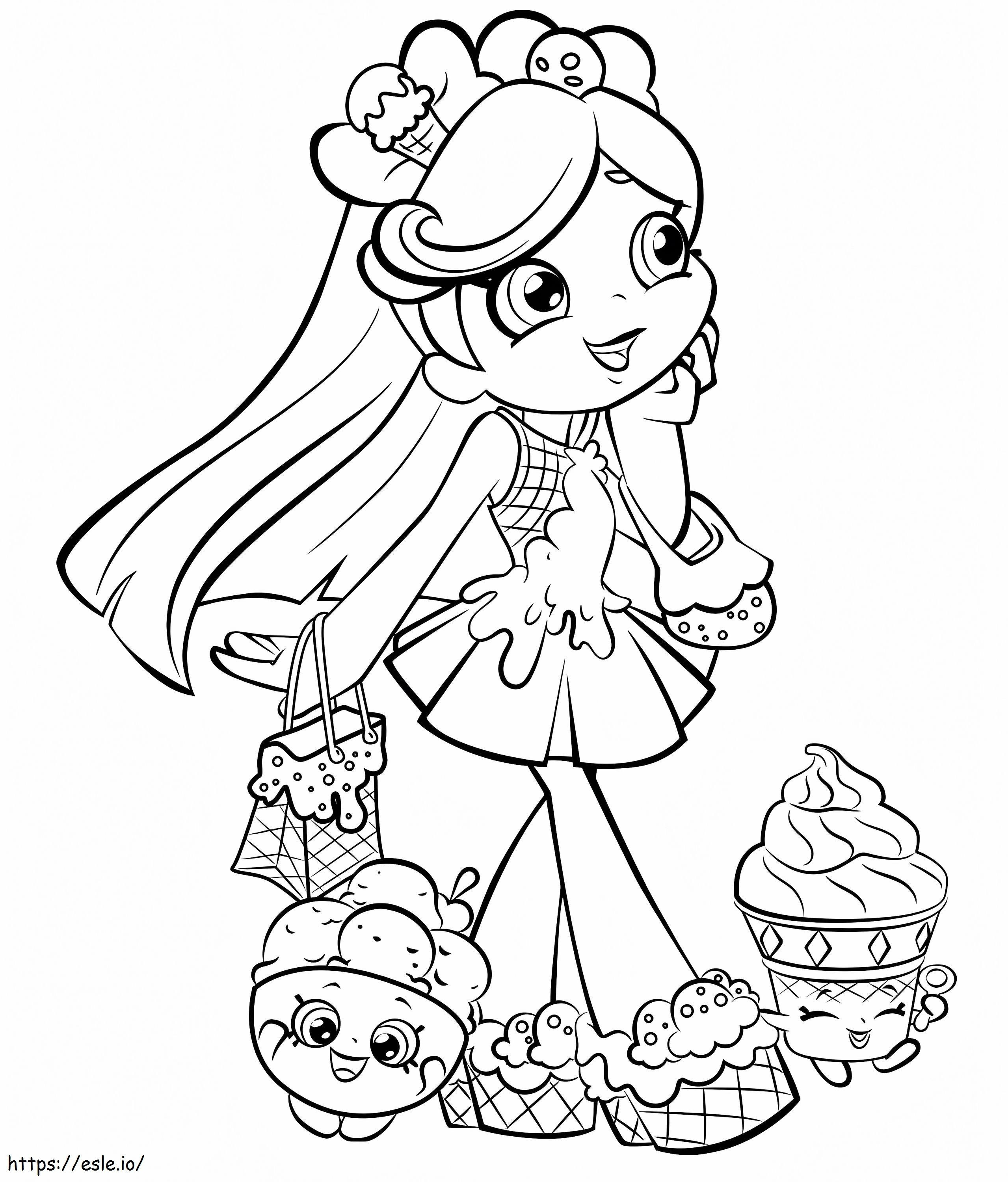 Peppa mint shopkins shoppies coloring page