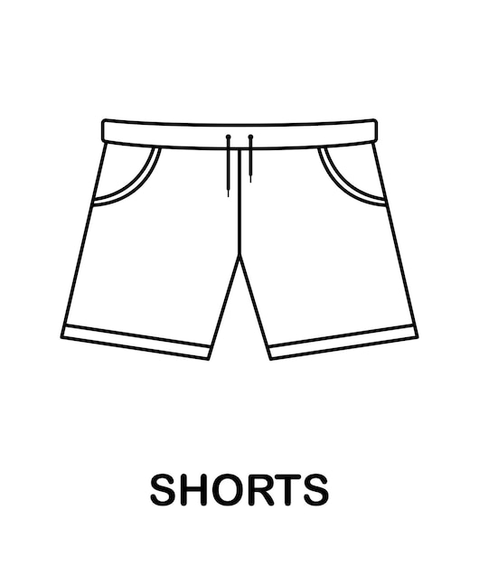 Premium vector coloring page with shorts for kids