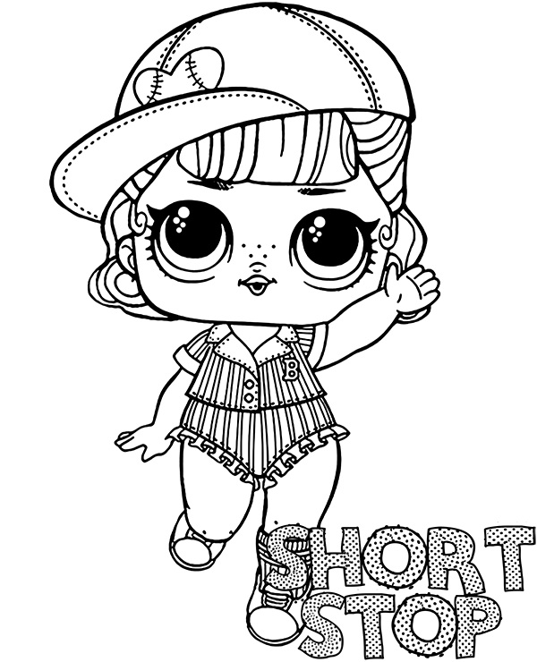 Short stop doll coloring page lol surprise