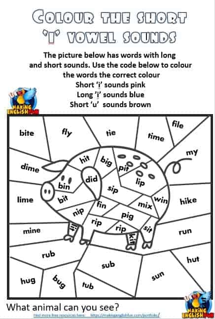 Short vowel colouring worksheets editable templatesmaking english fun