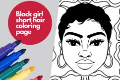 Black girl short hair coloring page coloring sheet