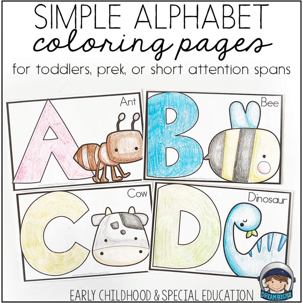 Alphabet coloring sheet for preschool age kids