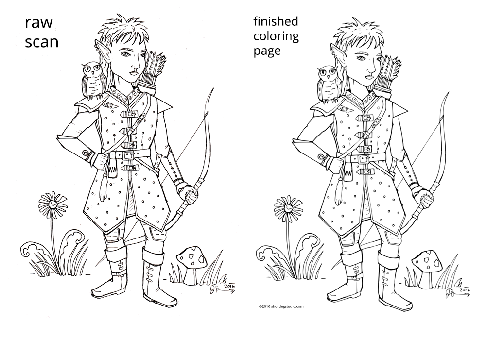 Creating a coloring sheet the gnome ranger â short leg studio