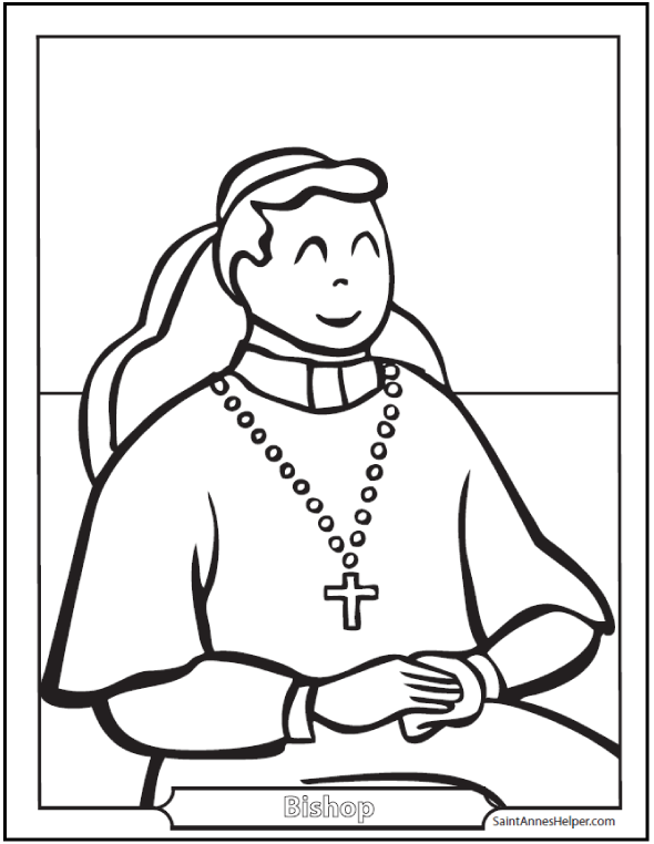 Bishop coloring page âïâï catholic popes cardinals and bishops