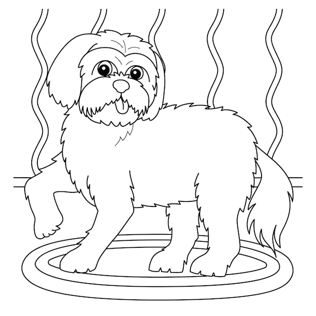 Premium vector maltese dog coloring page for kids