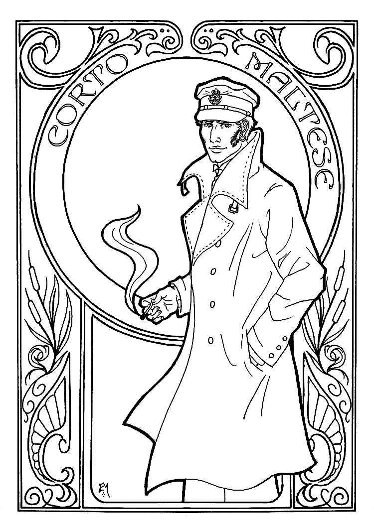 Corto maltese art nouveau