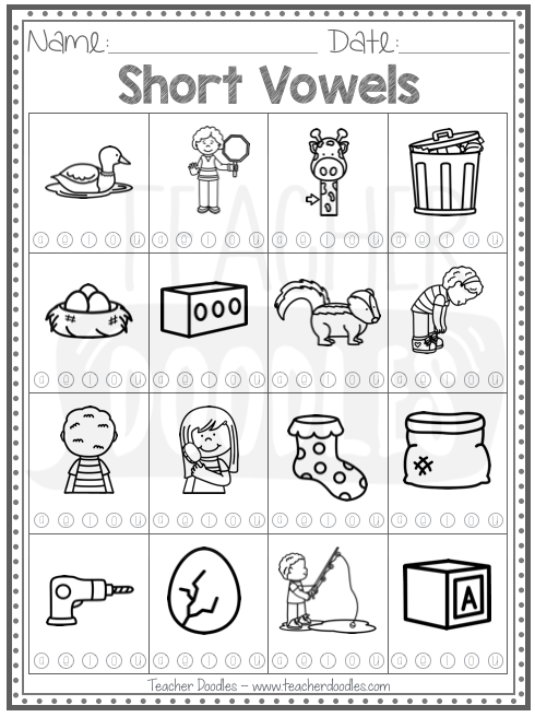 Color the vowel â teacher doodles