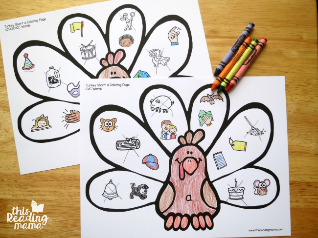 Short vowel coloring pages for each vowel sound