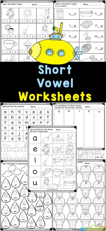 Free printable short vowel worksheets for pre