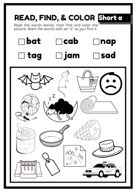 Short vowels worksheets