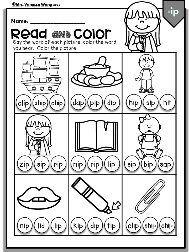 Phonics short vowel short i worksheets