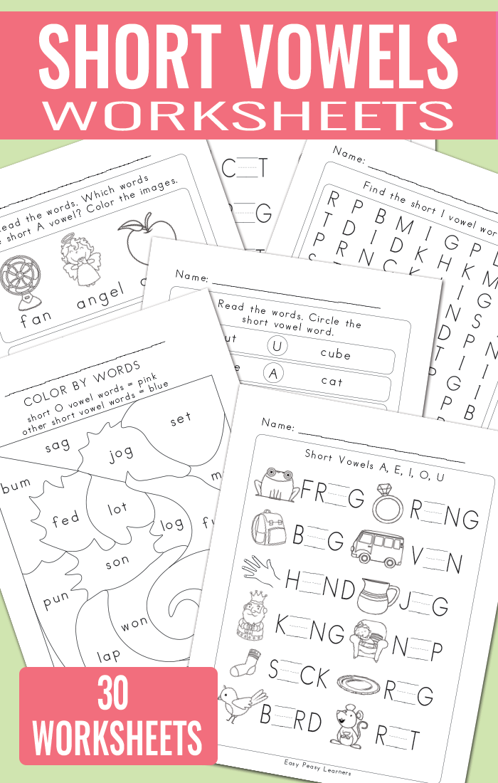 Short vowels worksheets