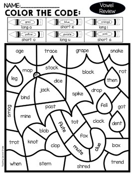 Vowels coloring sheets by teaching second grade tpt