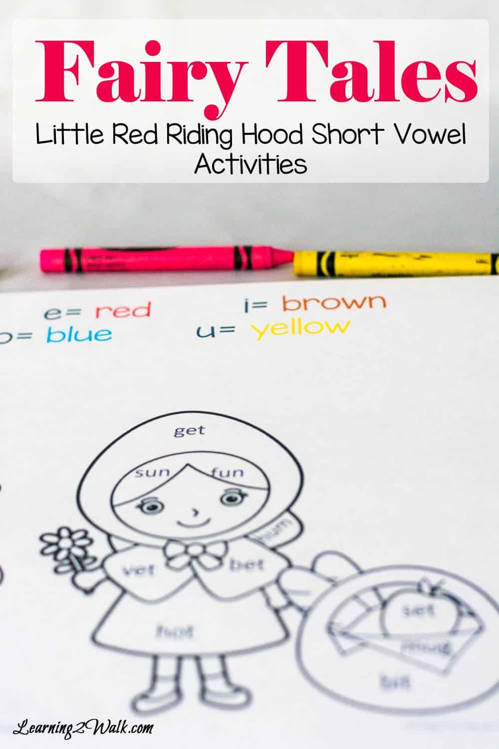 Fairy tales short vowel activities little red riding hood