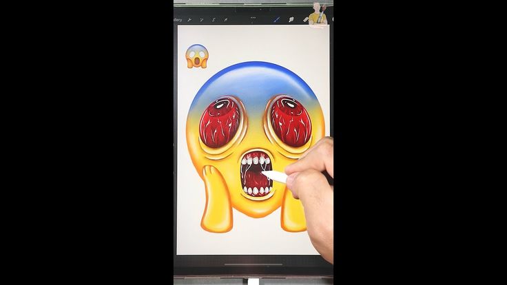 Drawing realistic omg emoji with horror feeling draw emoji challenge shorts emoji challenge emoji scary faces