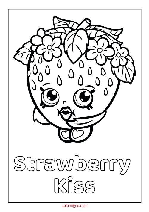 Printable strawberry kiss shopkins pdf coloring pages coloring pages shopkins coloring pages free printable free kids coloring pages