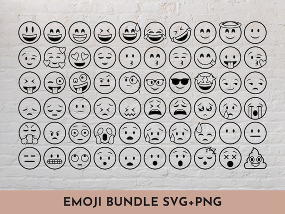 Emoji svg png bundle icons social media print and stickers svg cut file for cricut silhouette brother
