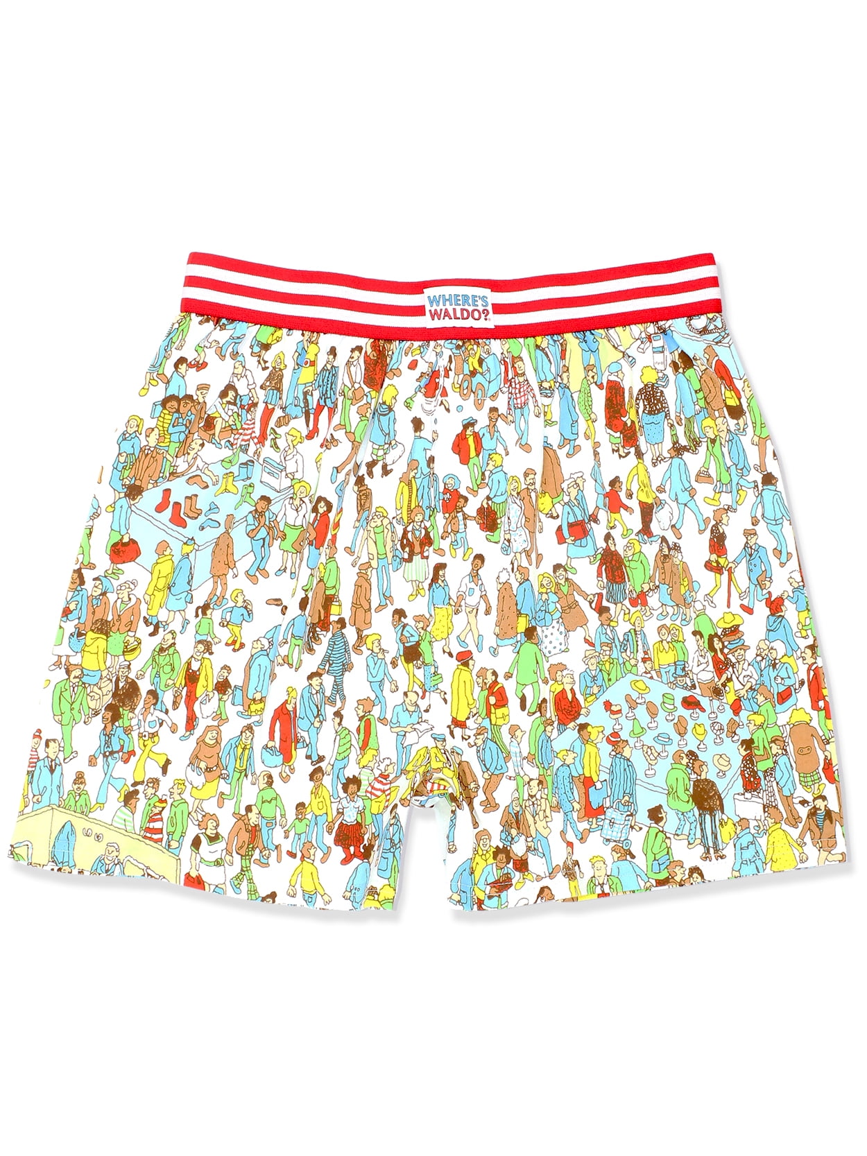 Wheres waldo game scene mens male boxer lounge shorts wembxyt