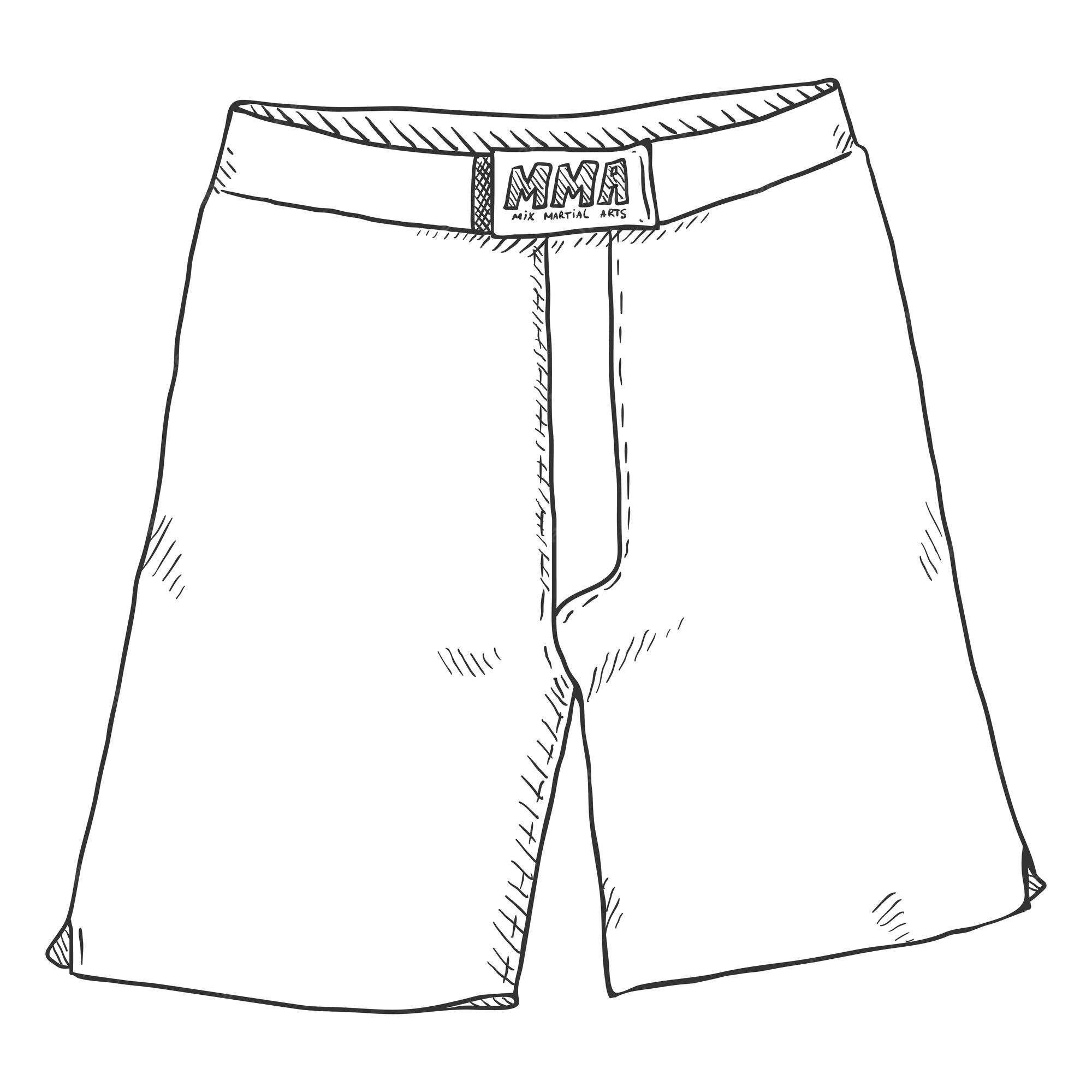 Premium vector vector sketch mma shorts
