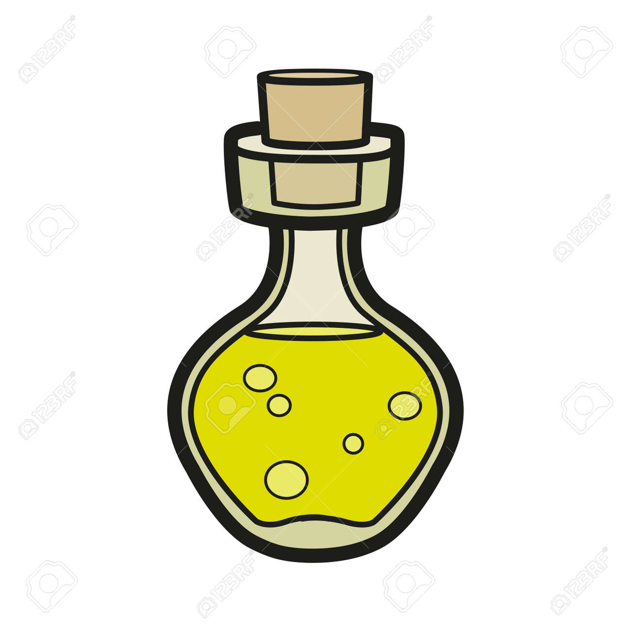 Small glass jar with magic potion color variation for coloring page on white background royalty free svg cliparts vectors and stock illustration image