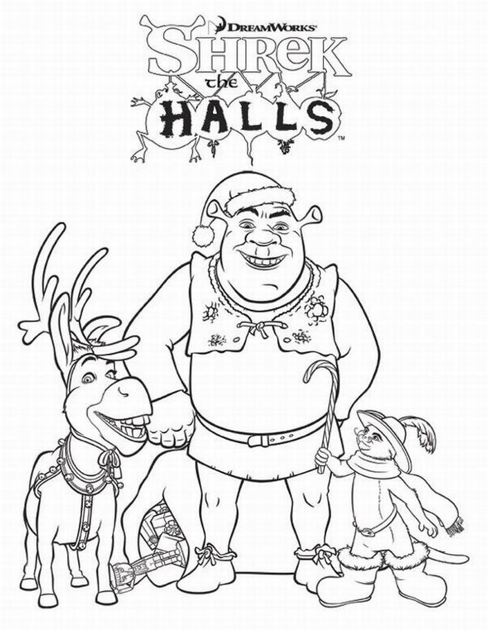 Free printable shrek coloring pages for kids