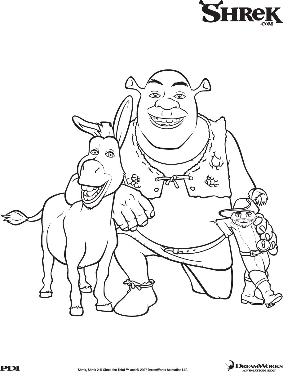 Coloring page shrek disney character drawings cartoon coloring pages coloring pictures for kids