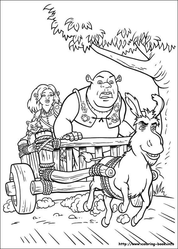 Shrek forever after coloring picture