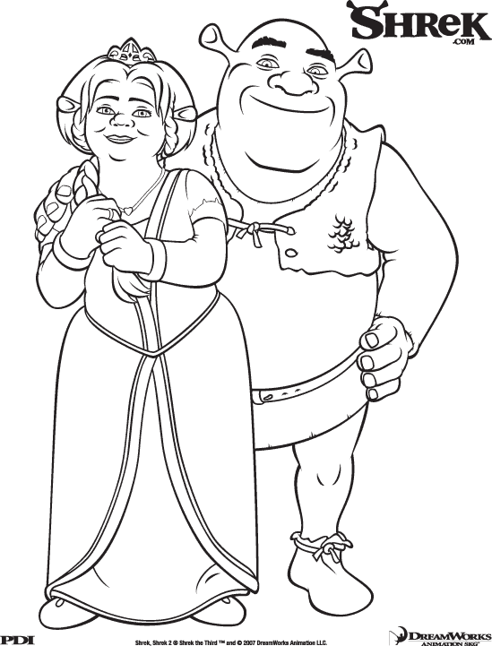 Best shrek coloring pages for kids