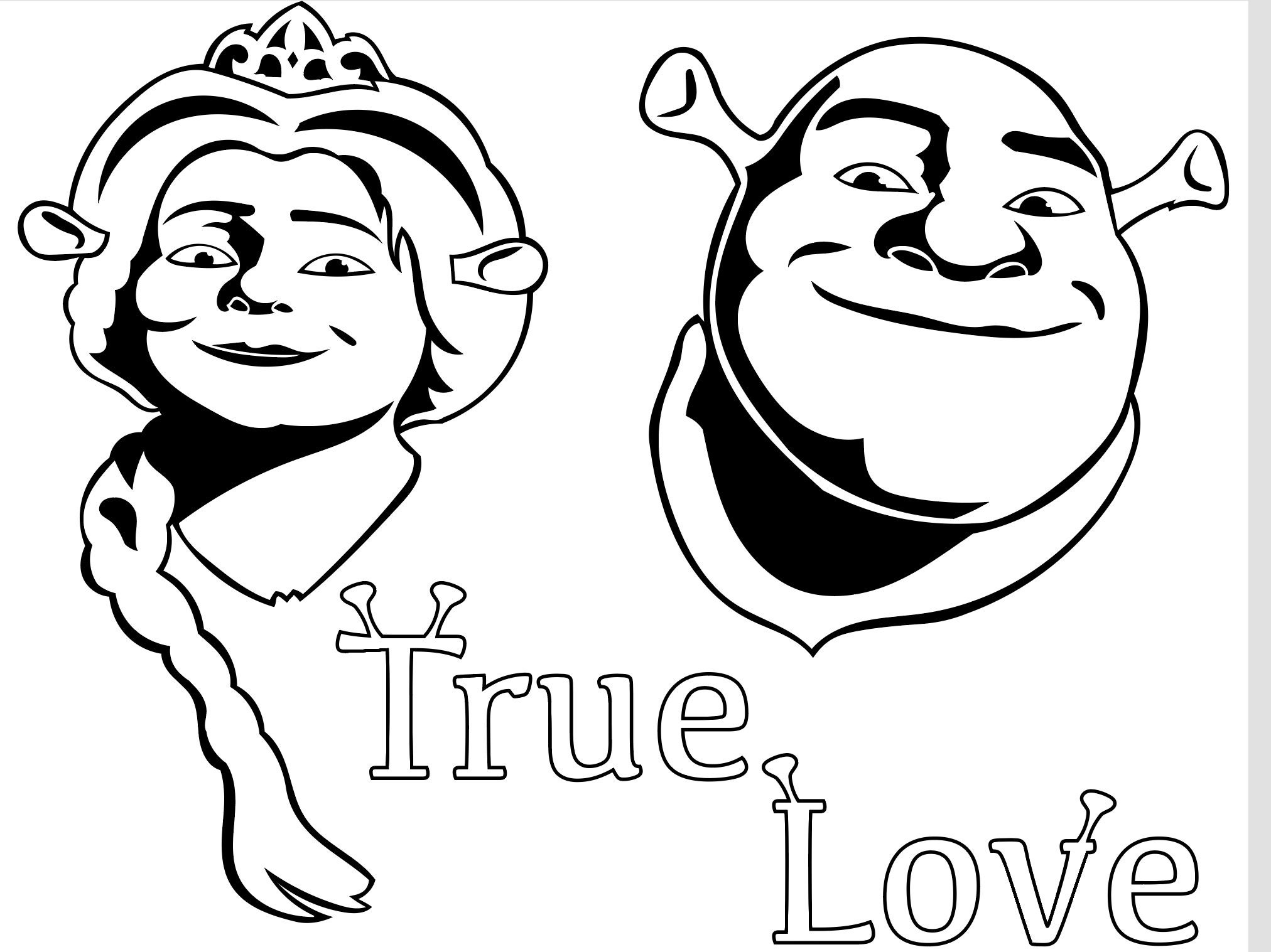 Shrek png fiona png shrek and fiona png kids coloring activity jpeg