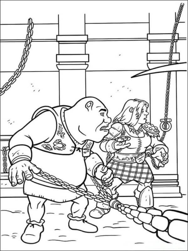 Shreks rescue operation coloring page