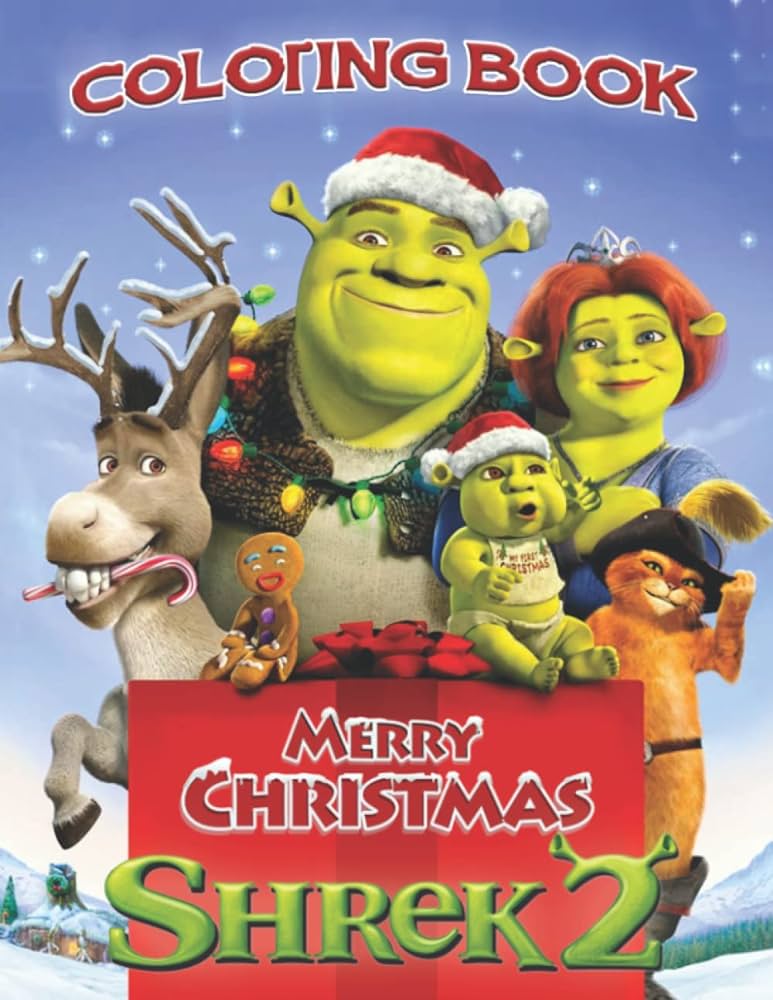 Shrek christmas coloring book beautiful coloring pages for all fans great gifts for kids boys girls ages