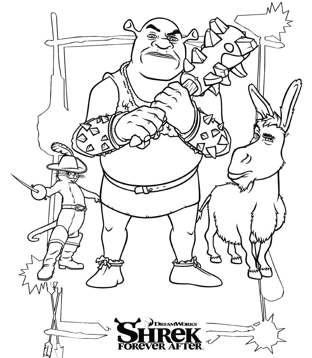 Online coloring pages shrek coloring shrek and donkey shrek