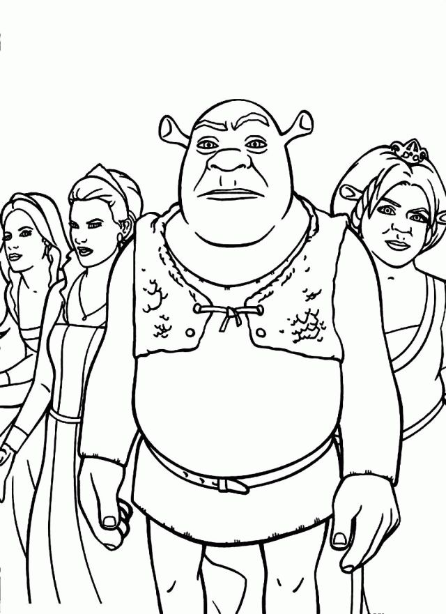 Shrekshrek fiona colouring pages shrek coloring page