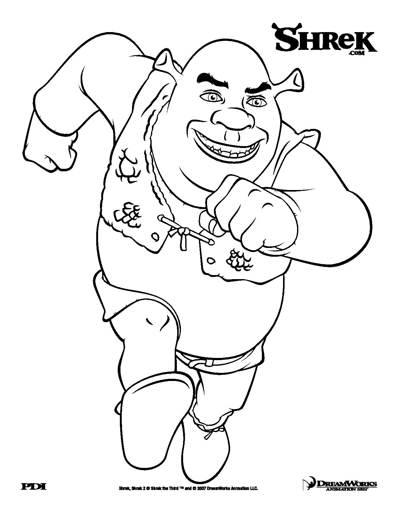 Shrek coloring pages for kids