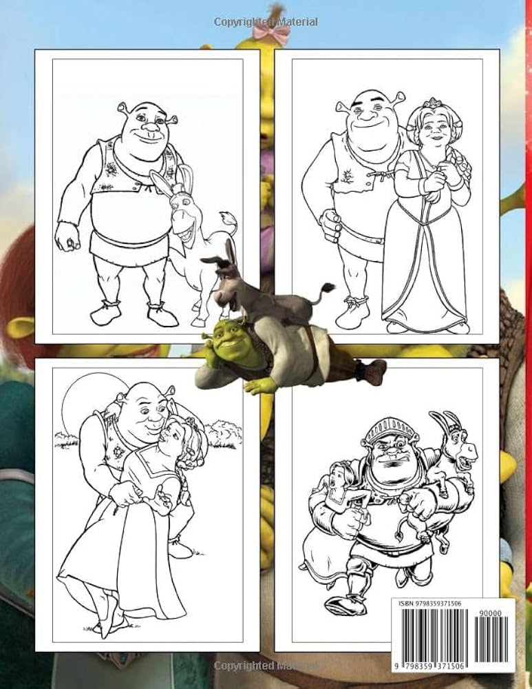 Å hrek coloring book å hrek coloring pages with awesome artistic illustrations for kids and adults dorothy fleming books