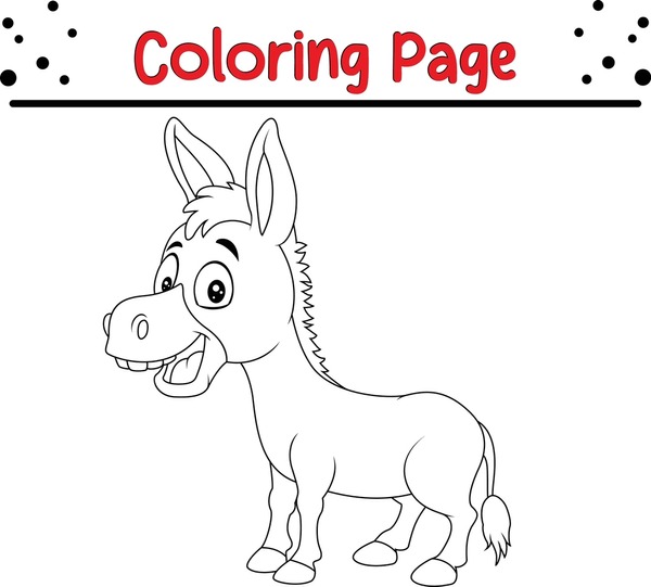 Donkey coloring book royalty