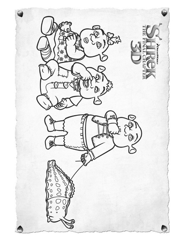 Shrek ogre babies coloring pages