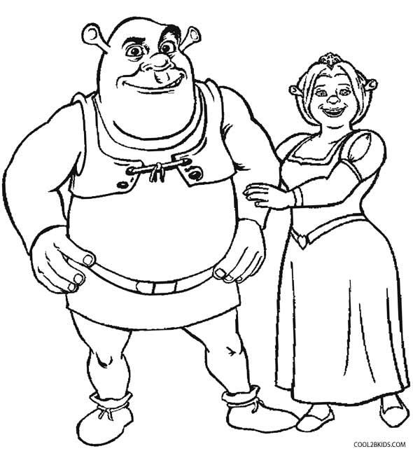 Printable shrek coloring pages for kids