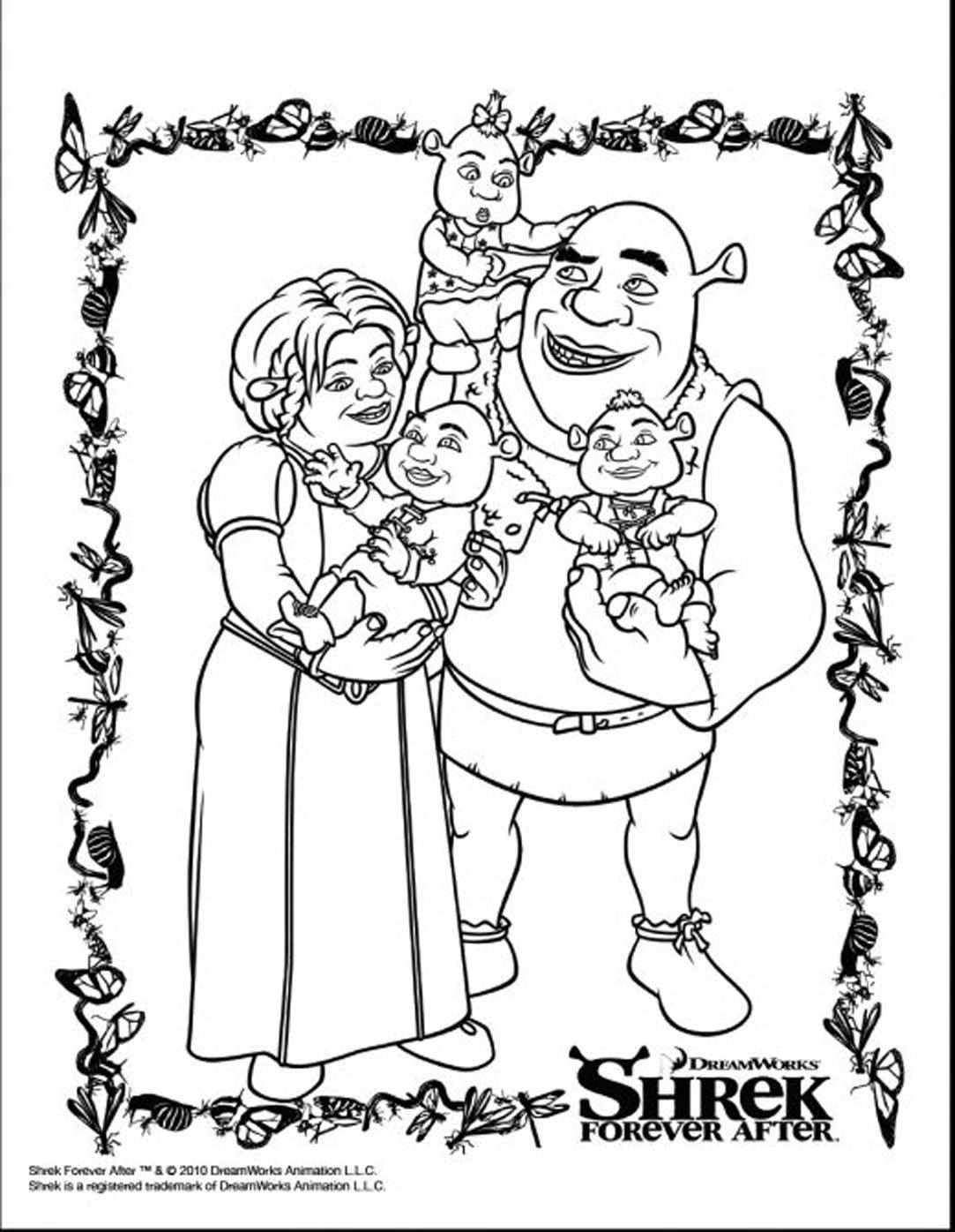 Shrek coloring pages for kids