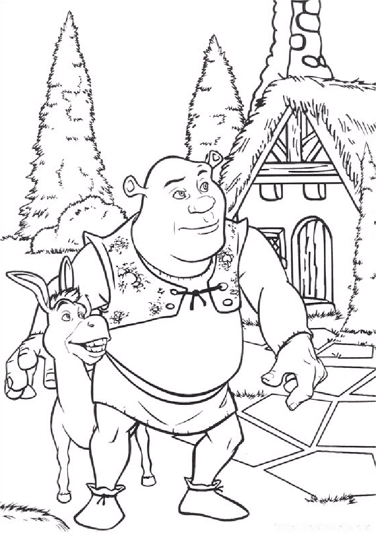 Free shrek drawing to print and color