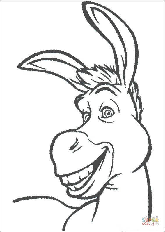 Smiling donkey coloring page free printable coloring pages