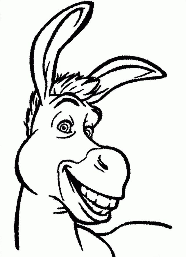 Download or print this amazing coloring page download donkey a shrek s friend who always smiles and feels cartoon drawings donkey drawing shrek