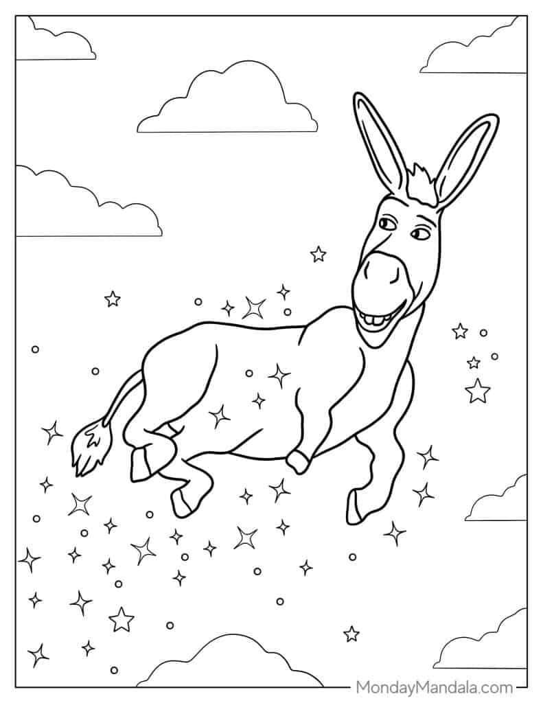 Shrek coloring pages free pdf printables