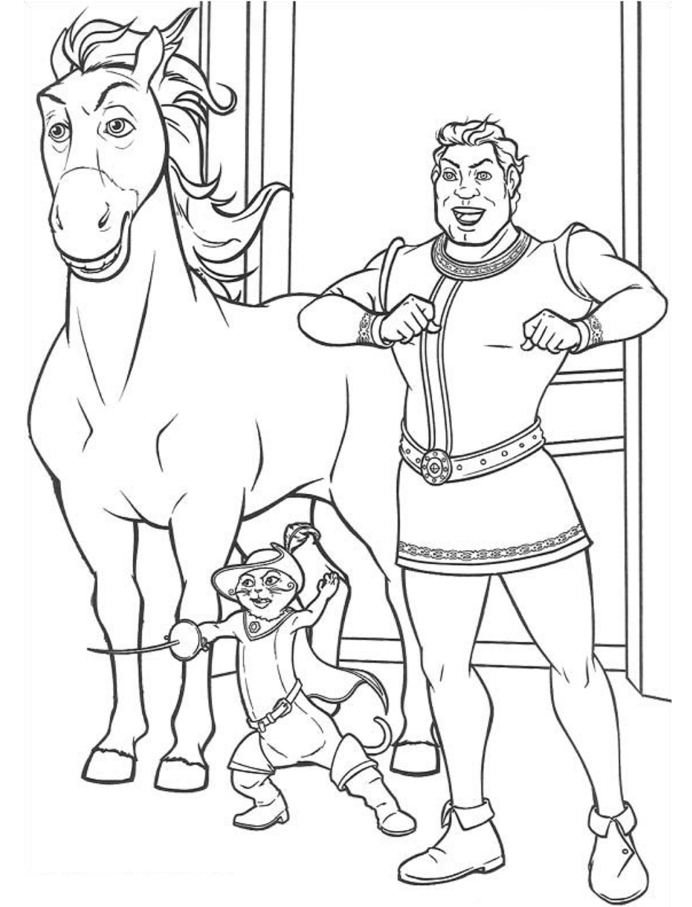 Coloring pages donkey puss n shrek coloring pages